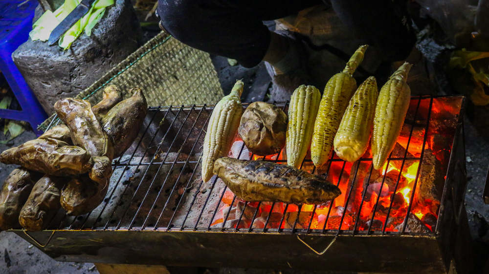 bắp khoai lang nướng
